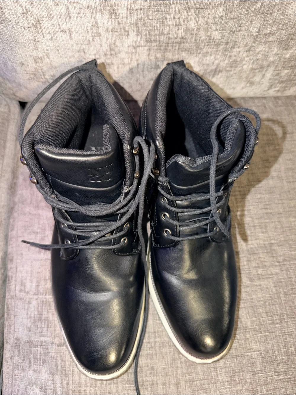NY&C Men’s Black Lace-Up Chukka Boots Size 10.5 Casual Dress Boots